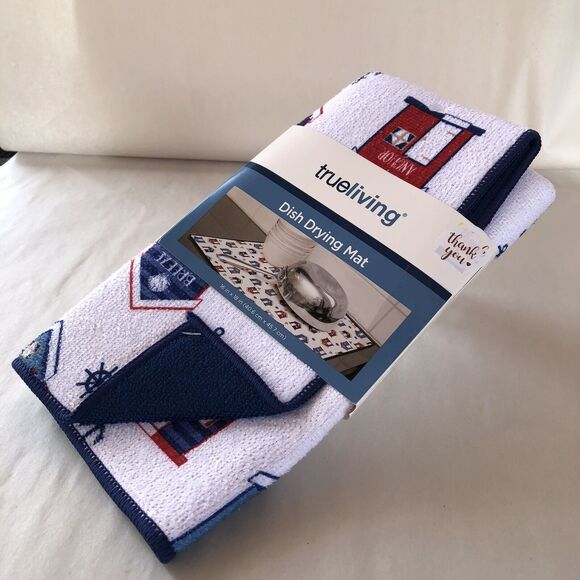 Mainstream Other - NAUTICAL Dish Drying Mat Reversible 16" X 18" NAUTICAL ICONS 100% Polyester